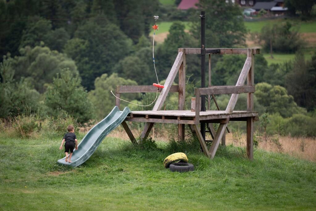 Polanka Beskid Niski Cute Cabin With Spectacular Views Hanczowa المظهر الخارجي الصورة