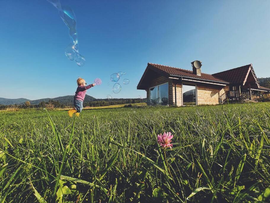 Polanka Beskid Niski Cute Cabin With Spectacular Views Hanczowa المظهر الخارجي الصورة