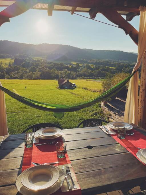 Polanka Beskid Niski Cute Cabin With Spectacular Views Hanczowa المظهر الخارجي الصورة